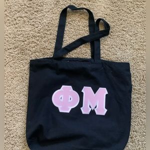 Phi Mu sorority tote bag